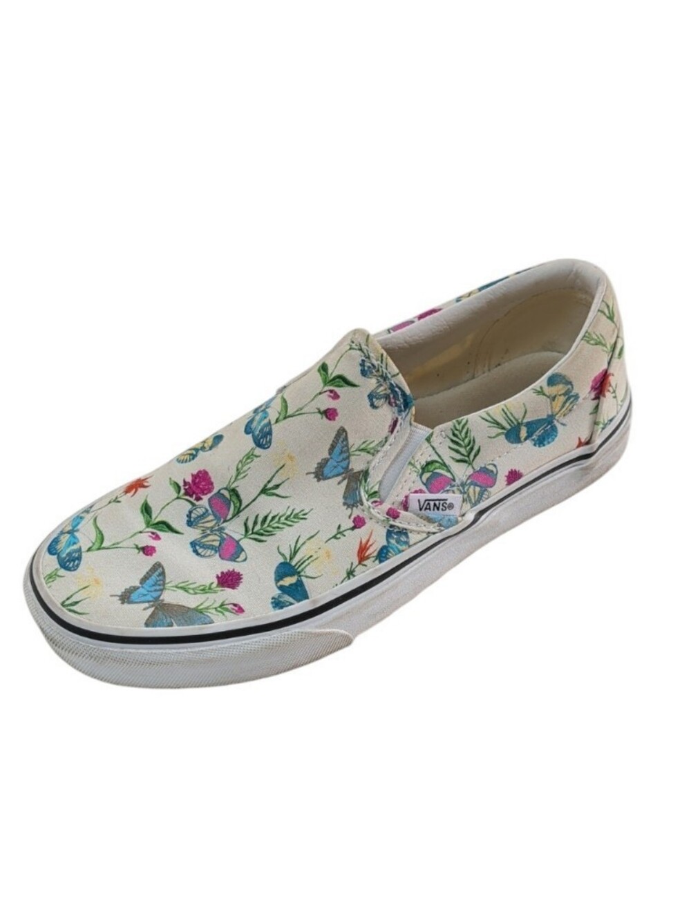 Vans, Classic Slip-on Sneakers,Parks Project Butterfly Floral. Sz 7.5
